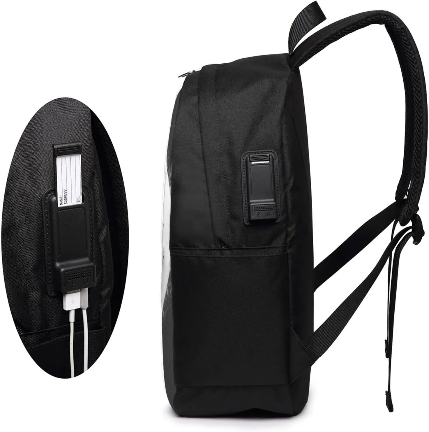 Taoist Yin Yang Tai Chi Laptop Backpack, Travel Backpack with USB Charging Port, Computer Bag for Men Women