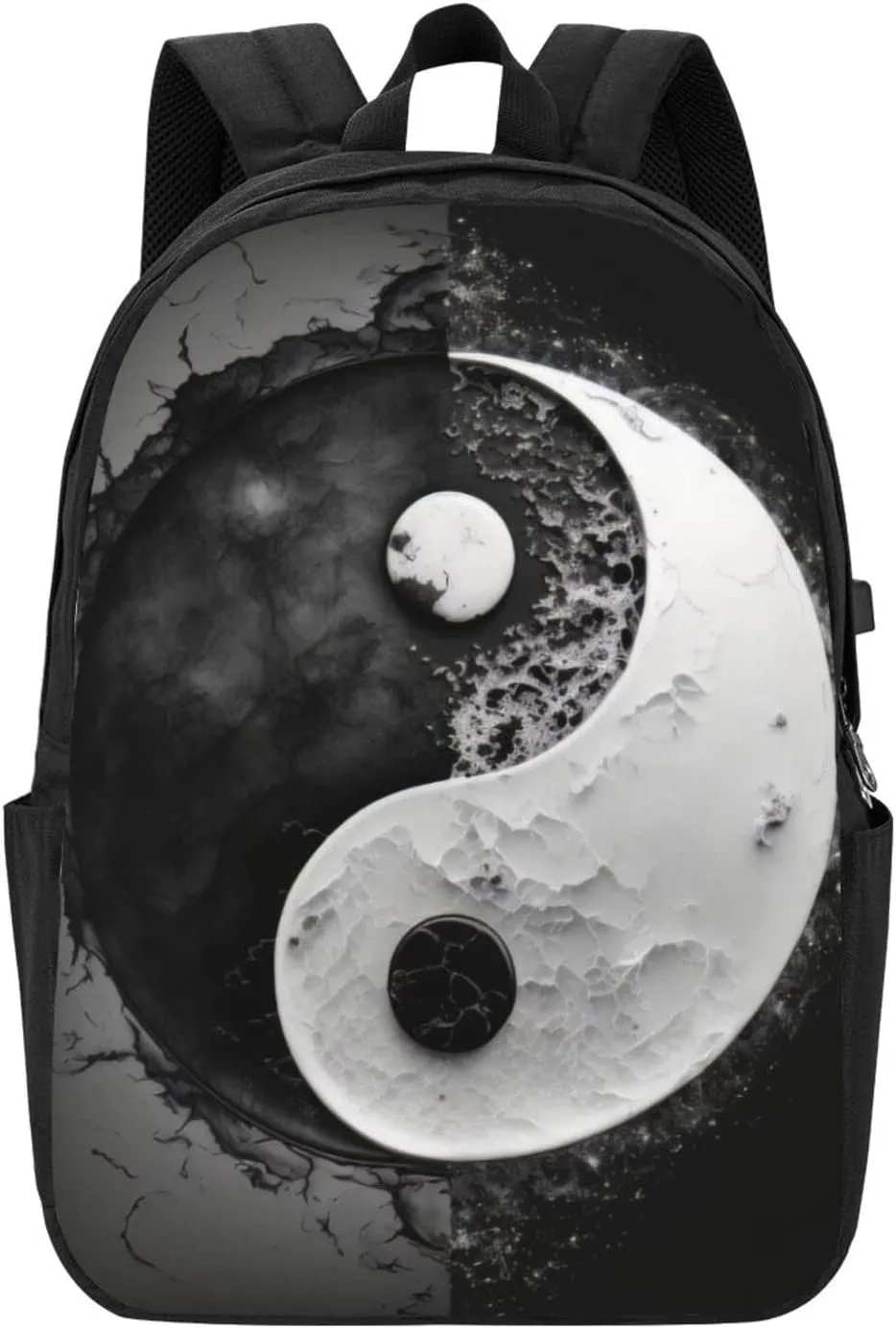 Taoist Yin Yang Tai Chi Laptop Backpack, Travel Backpack with USB Charging Port, Computer Bag for Men Women