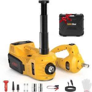 ‎TaskStar Electric Car Jack Kit,5 Ton 12V Hydraulic Car Jack Lift with Electric Impact Wrench and Tire Inflator Pump, Portable Auto Jack Kit for SUV MPV Sedan Truck Change Tires Garage Repair