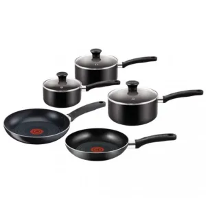 Tefal Essential Non-Stick 8-Piece Cookware Set B372S544 Black