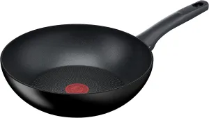 Tefal G28819 Hard Titanium On Wok Pan, 28 cm, Aluminium Safe Non-Stick Coating, Thermal Signal Temperature Indicator, Suitable for All Hob Types, Suitable for Induction Cookers, Black