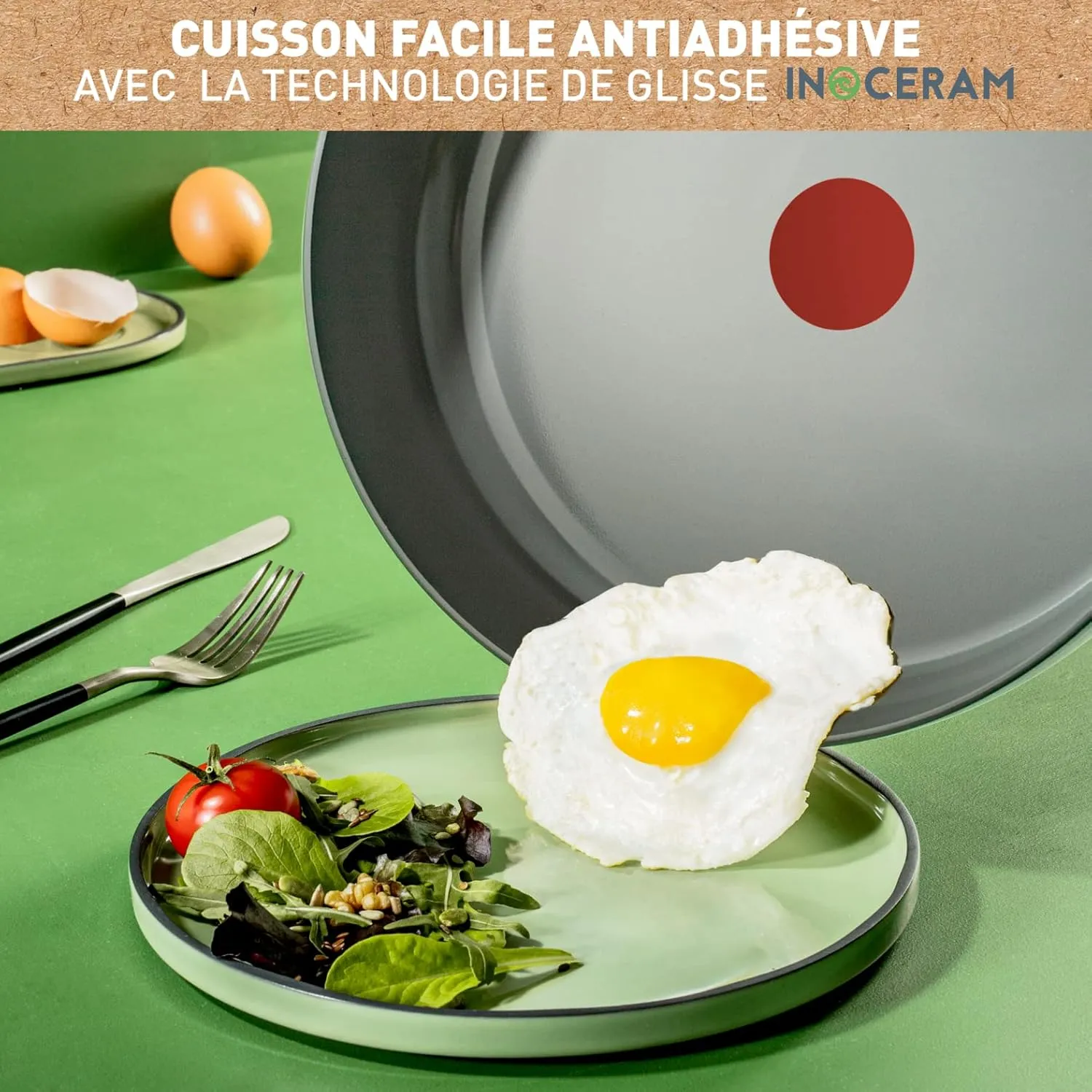 Tefal Renew On, Ceramic Non-Stick Recycled Aluminium Induction Frying pan 24 cm.