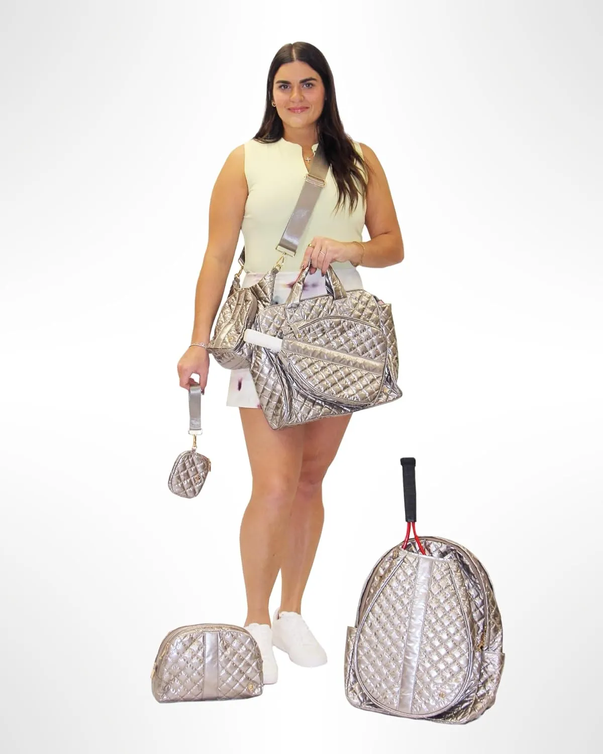 Tennis Backpack for Women- Tennis Bag for Women with Tennis Racket Cover   Zipper | Holder Elastic Pockets For Water Bottle | Large Storage Compartment