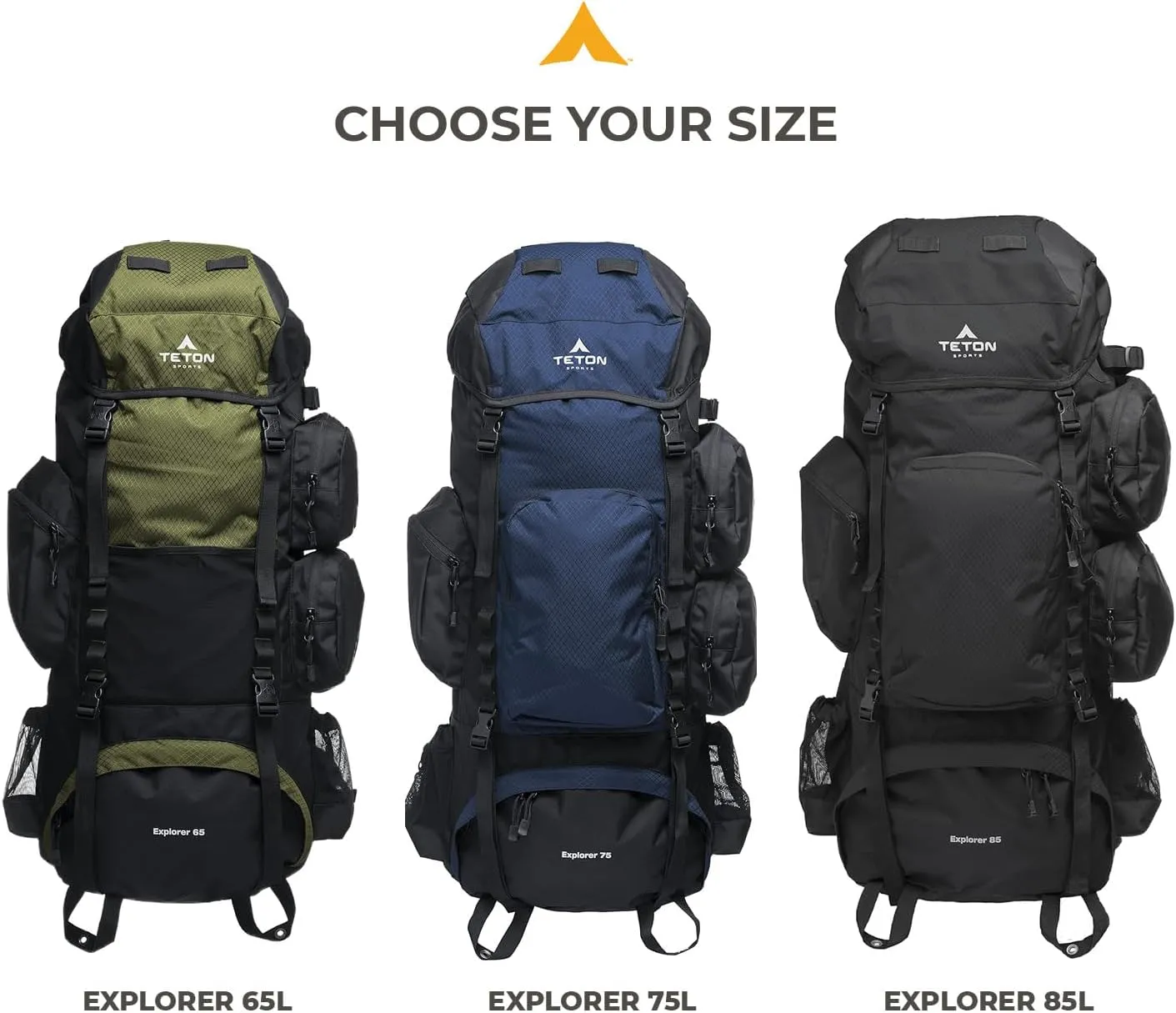 TETON 85L Explorer Internal Frame Backpack for Hiking, Camping, Backpacking, Rain Cover Included