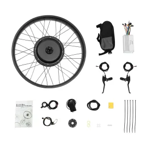 TFCFL 48V 1000W Front Wheel Conversion Kit, 26 Inch Wide Electric Tire Brushless Motor E-Bike Kit, Waterproof Design for All-Weather Riding, Plug-and-Play Installation, Suitable for Wide Tire Bicycles