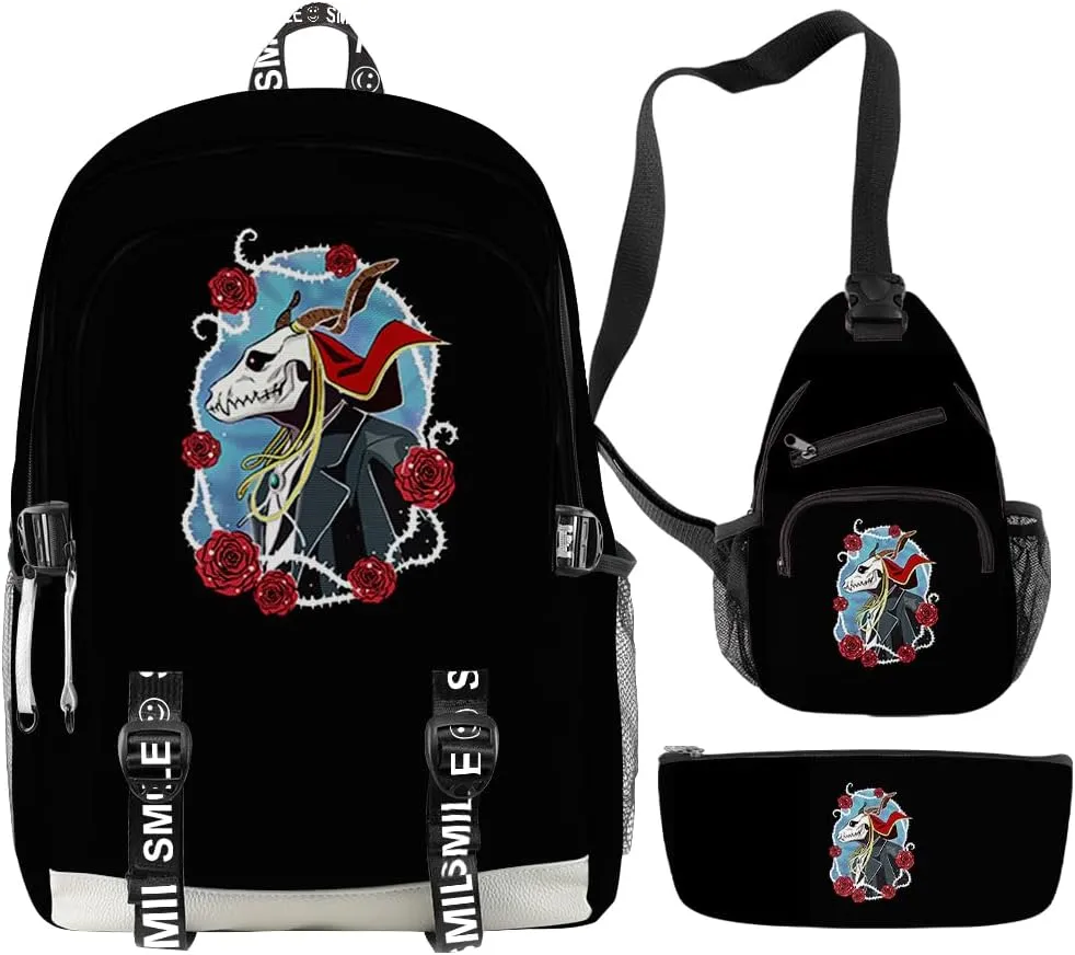 The Ancient Magus Bride Merch Backpack Oxford Bag Anime Backpack Casual Bag High Capacity Bags (Suit1)