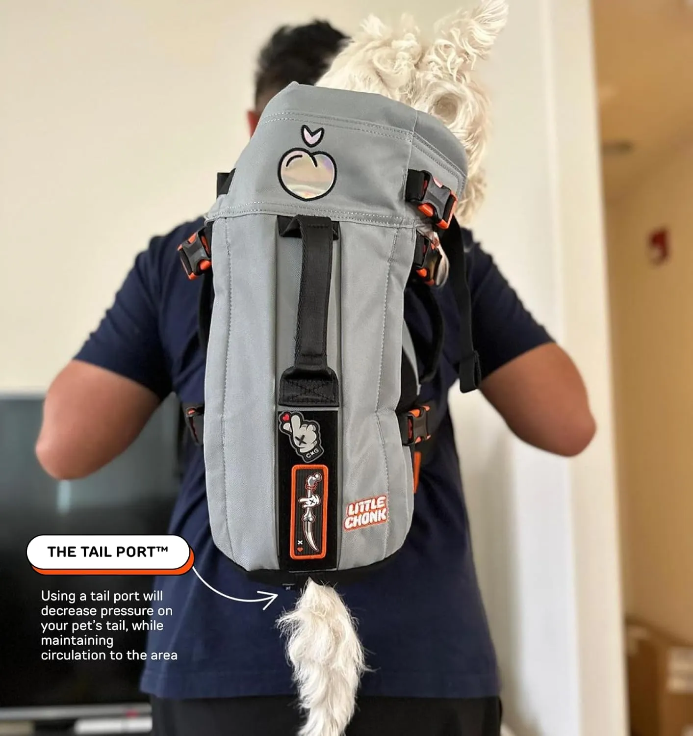 The Maxine One Medium Dog Carrier by Little Chonk | Dog Backpack Carrier for Medium Sized Breeds | Adjustable Front Facing Pet Carrier for Travel | Dog Hiking Backpack - Chonkcrete Gray