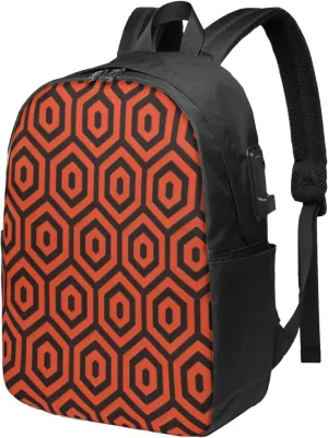 The Shining Overlook Hotel Laptop Backpack, Travel Backpack with USB Charging Port, Computer Bag for Men Women