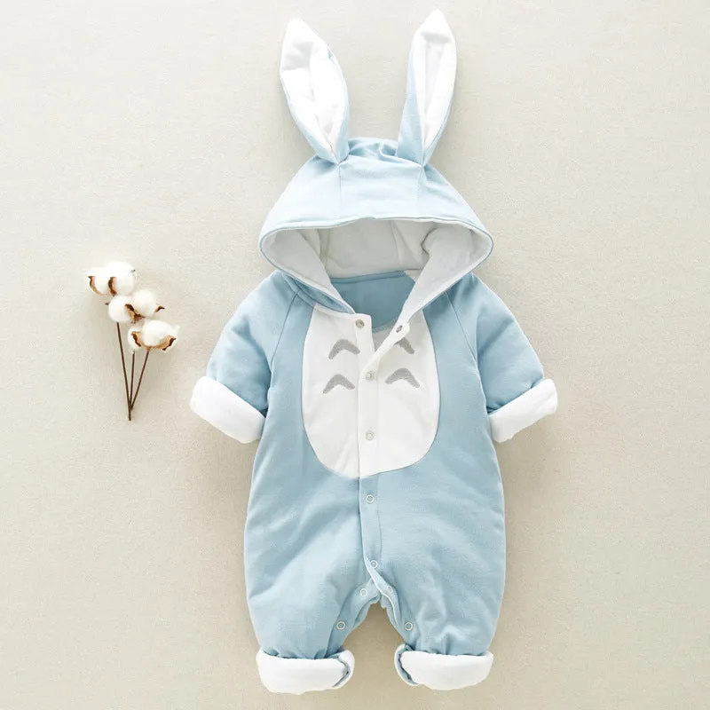 Thickened Hooded Cotton Baby Romper | Newborn Onesie | Aliyya Store