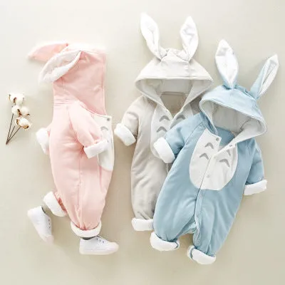 Thickened Hooded Cotton Baby Romper | Newborn Onesie | Aliyya Store