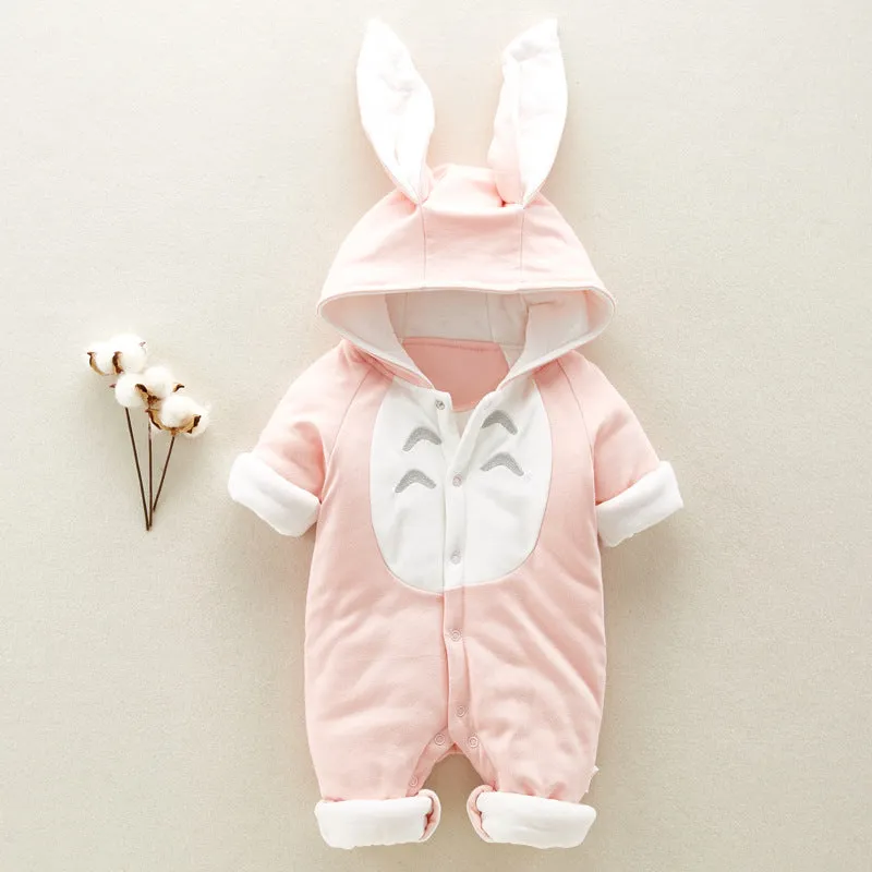 Thickened Hooded Cotton Baby Romper | Newborn Onesie | Aliyya Store