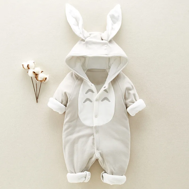 Thickened Hooded Cotton Baby Romper | Newborn Onesie | Aliyya Store
