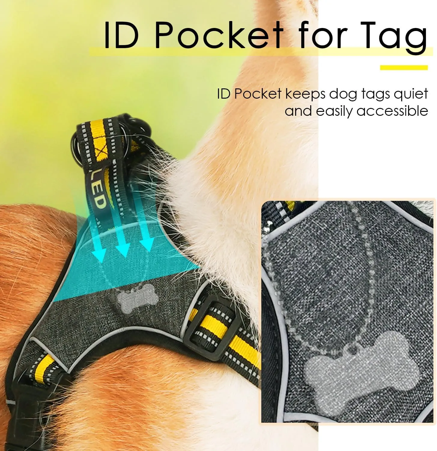 ThinkPet Step in Dog Harness for Large Dogs, Front Clip Dog Vest Harness No Pull Choke Free Escape Proof Dog Halter Harness Padded Breathable Reflective Halter for Large Dogs Training Walking Hiking L