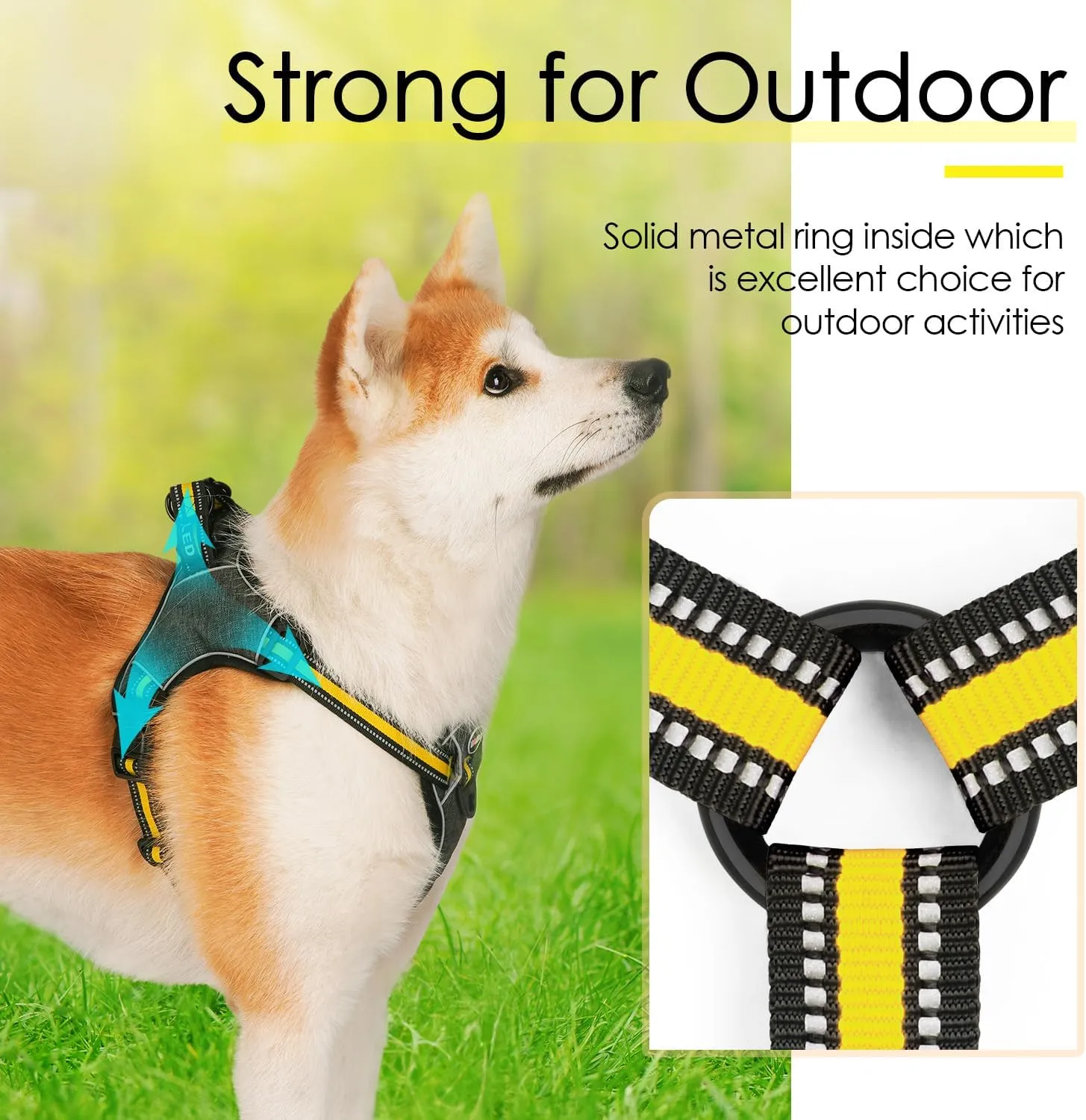 ThinkPet Step in Dog Harness for Large Dogs, Front Clip Dog Vest Harness No Pull Choke Free Escape Proof Dog Halter Harness Padded Breathable Reflective Halter for Large Dogs Training Walking Hiking L
