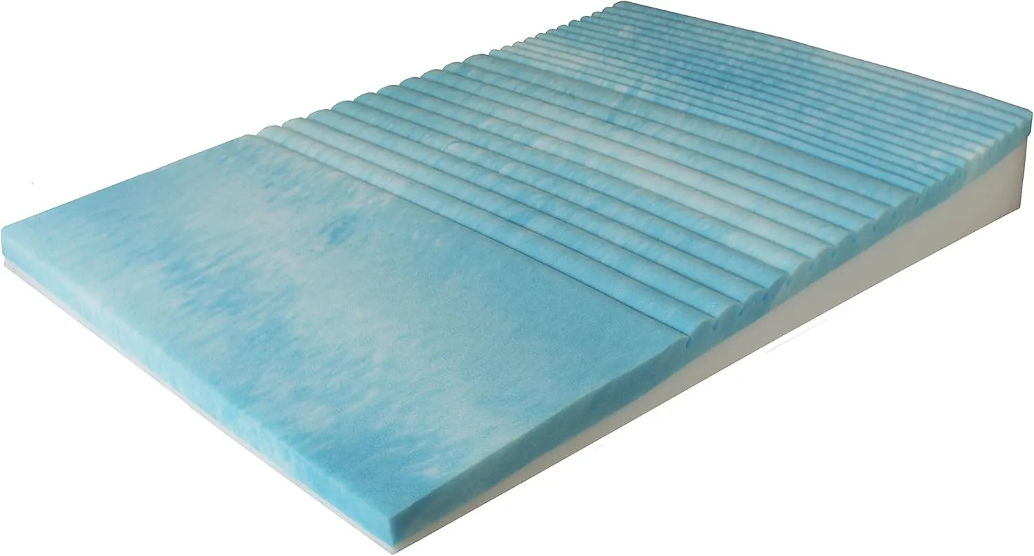 Thomasville Gel Cooling Memory Foam Body Wedge Pillow with Dual Foam Construction, 4" Gradual Incline, AMZBB002WPL, 43" x 29" x 6"