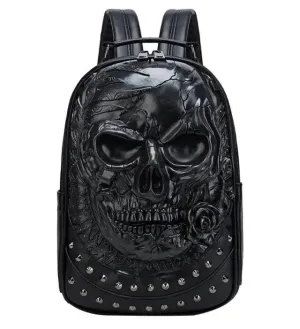 Three-Dimensional Embossed Skull Backpack