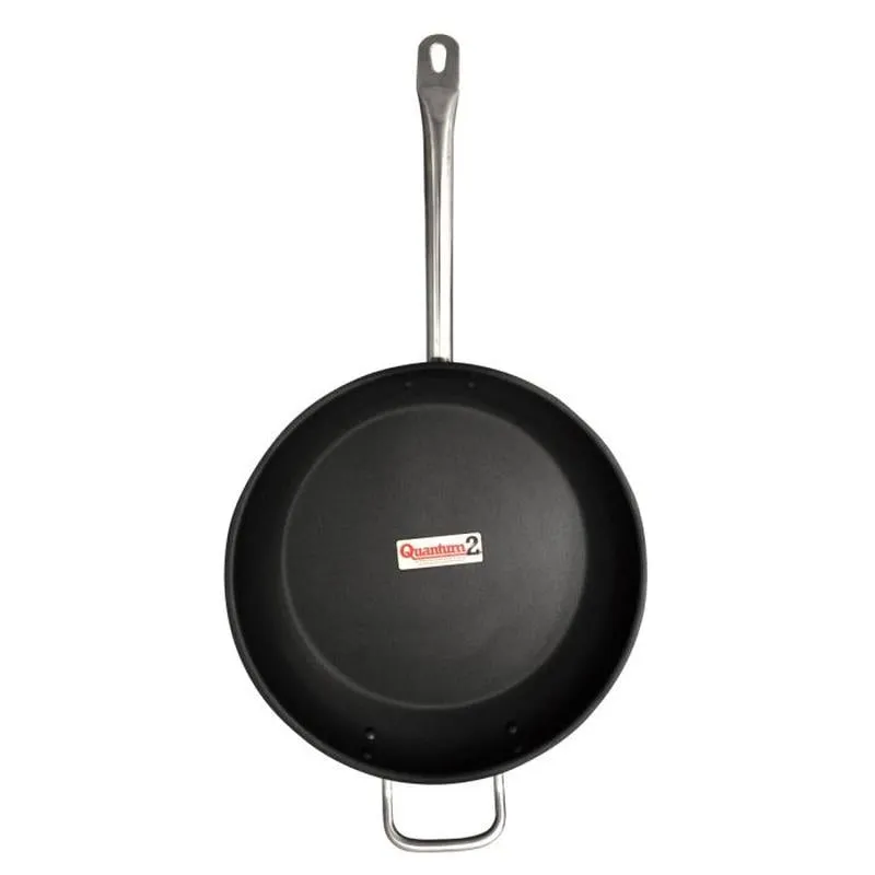 Thundergroup 12" Diameter Non-Stick Fry Pan, Stainless Steel with Quantum 2 Coating, Encapsulated Base, Dishwasher Safe, Standard Electric, Gas Cooktop, Halogen & Induction Ready, Oven Safe to 500F, Heavy-Duty, NSF