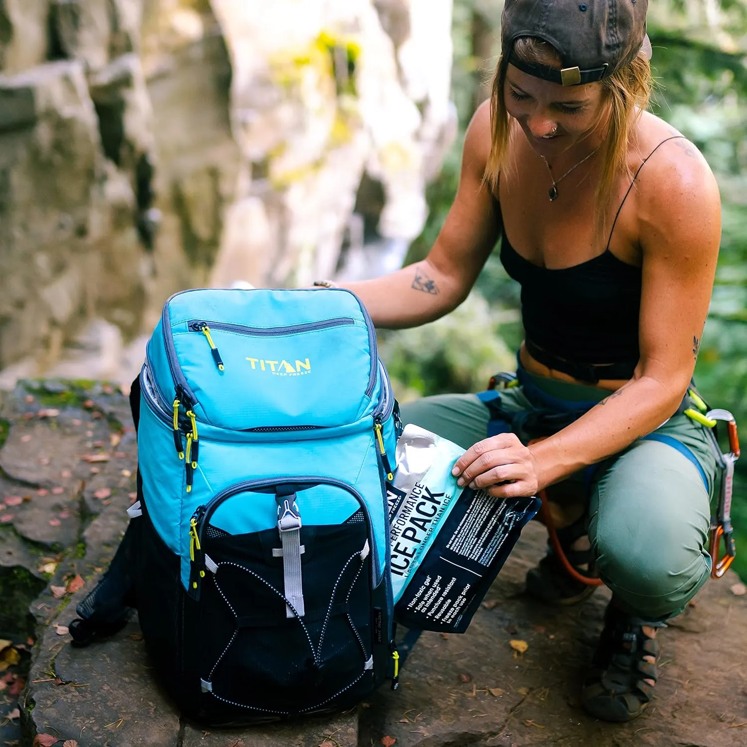 Titan Deep Freeze Ice Wall Backpack Cooler 30 Can Cooler Bag with Ice Packs