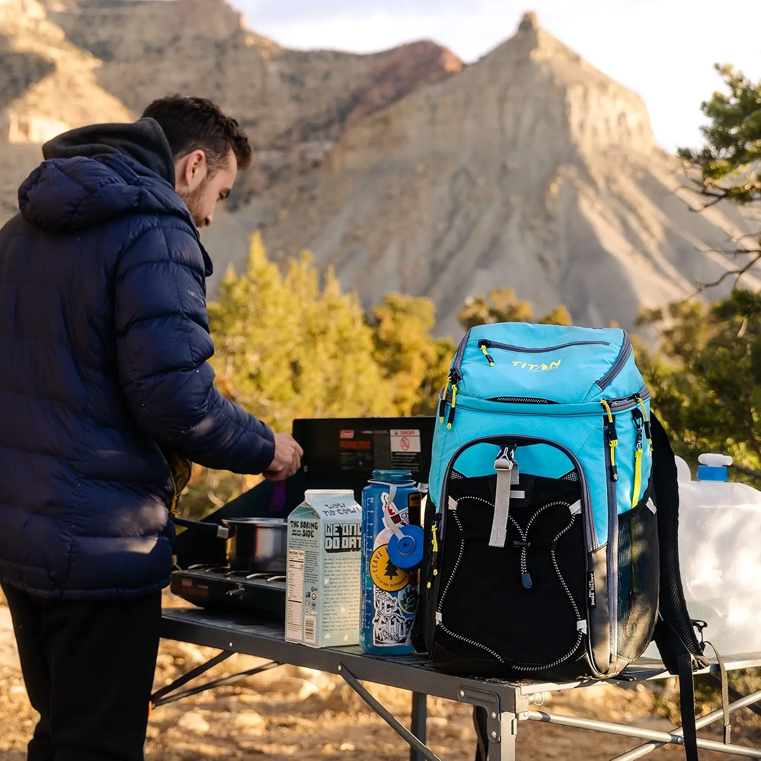 Titan Deep Freeze Ice Wall Backpack Cooler 30 Can Cooler Bag with Ice Packs