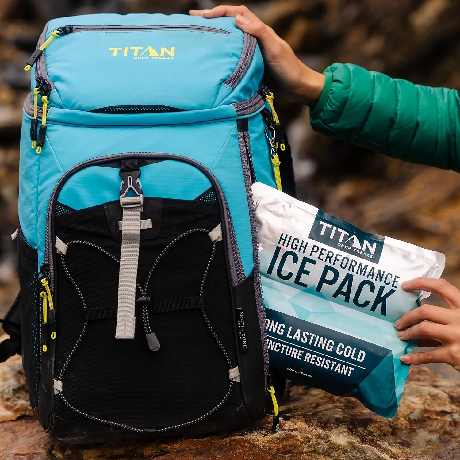 Titan Deep Freeze Ice Wall Backpack Cooler 30 Can Cooler Bag with Ice Packs