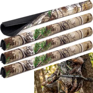 TOBWOLF 4PCS Tree Stand Rail Pads, Wood Camouflage Replacement Shooting Rail Pads Easy to Disguise, Treestands Shooting Rail Cover for Tripod Deer Hunting Climbing Stand Treestand Ladder