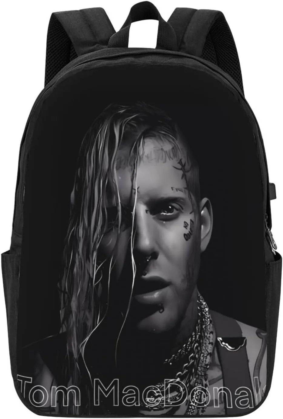 Tom Music Macdonald Backpack Laptop Bag Durable Large Capacity Fashion backpack Travel Bag With USB Charging Port 17in