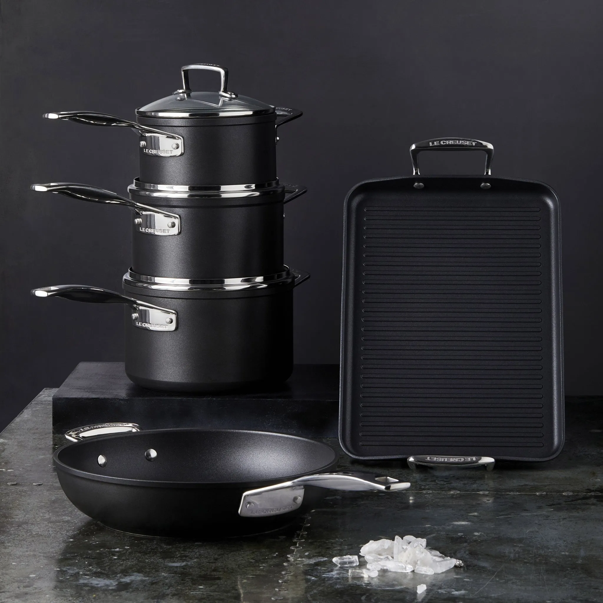 Toughened Saucepan Set with Lids | Non-Stick | 3-Piece