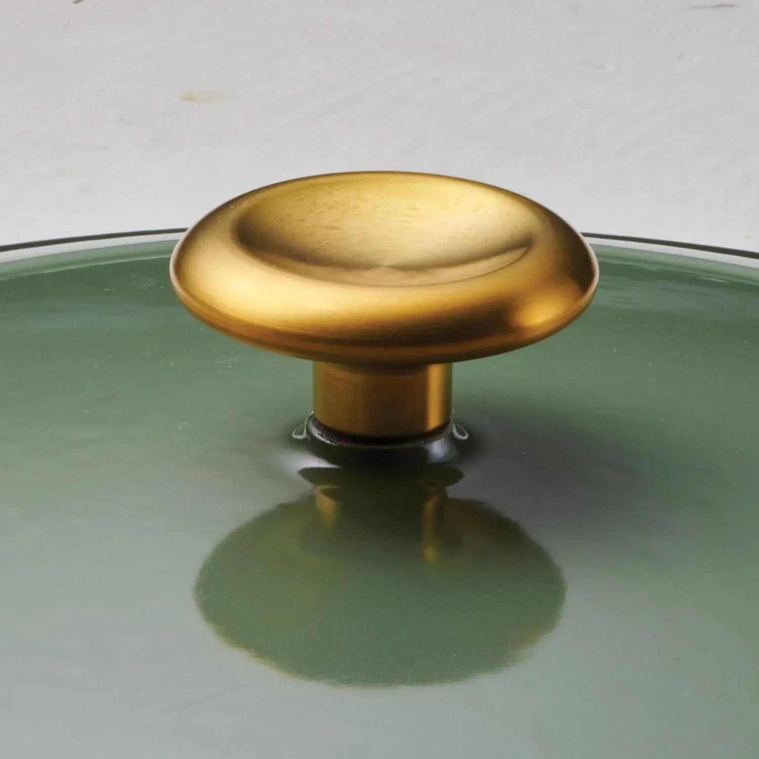 Tramontina Enameled Cast Iron Braiser Pan with Lid, 4-quart, Cactus with Gold Knob