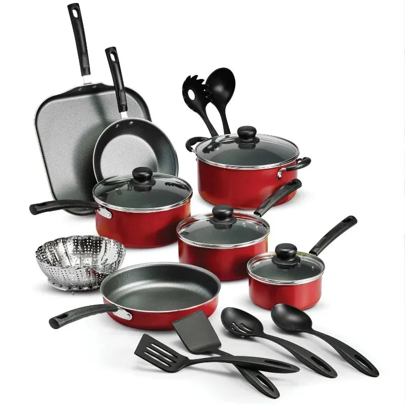 Tramontina Primaware 18-Piece Non-Stick Cookware Set – Red
