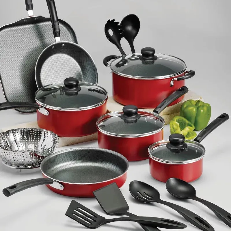 Tramontina Primaware 18-Piece Non-Stick Cookware Set – Red