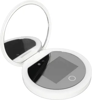 Travel Compact Mirror with Sunscreen Testing Camera, 2X Magnification 3.5in Pocket Lighted Mirror, Handheld Makeup Mirror for Handbag.