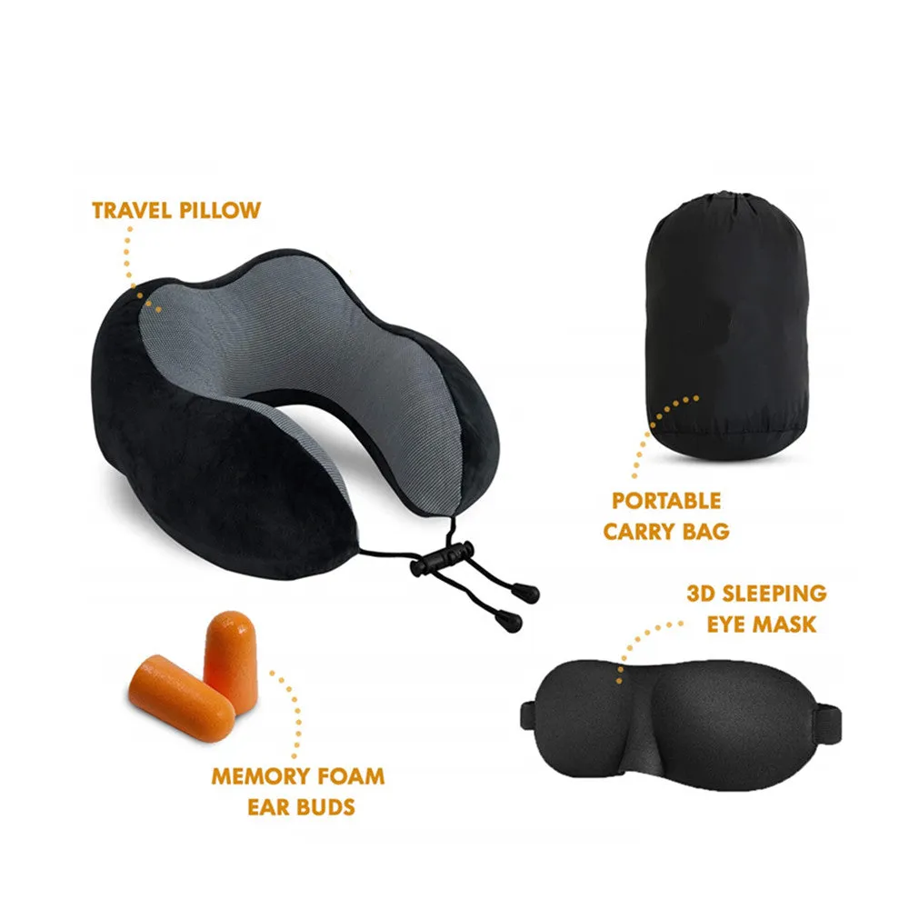 Travel Neck Support Memory Foam Pillow Set, Neck Comfort and Support