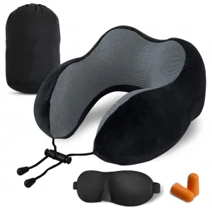 Travel Neck Support Memory Foam Pillow Set, Neck Comfort and Support