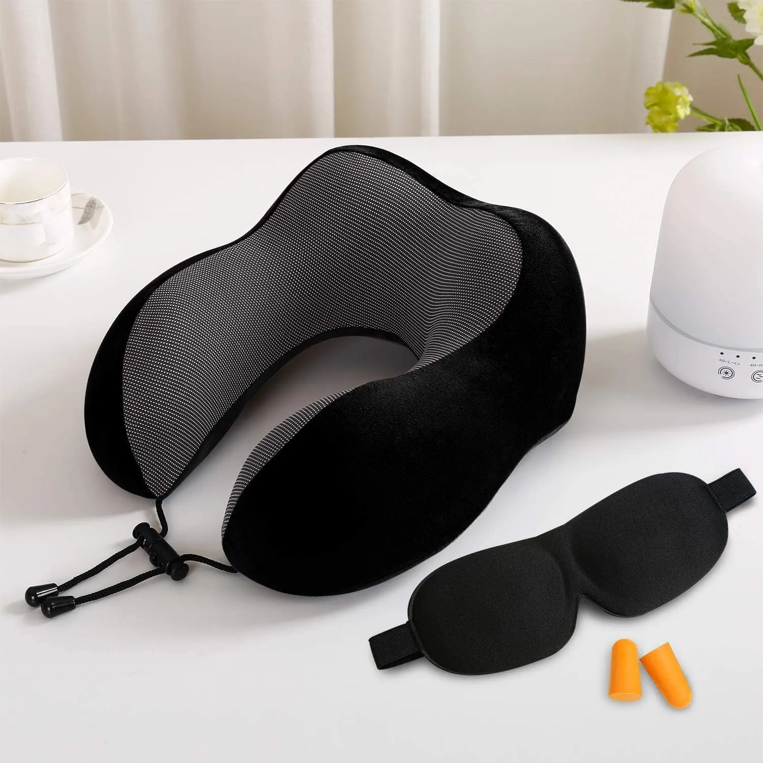 Travel Neck Support Memory Foam Pillow Set, Neck Comfort and Support
