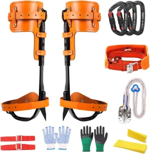 Tree Climbing Gear, Cowhide Leather Tree Climbing Spikes Set, Height-Adjustable Tree Climbing Spurs for Tree Work, Tree Trimming, Tree Cutting, Logging, Hunting, Picking Fruit,