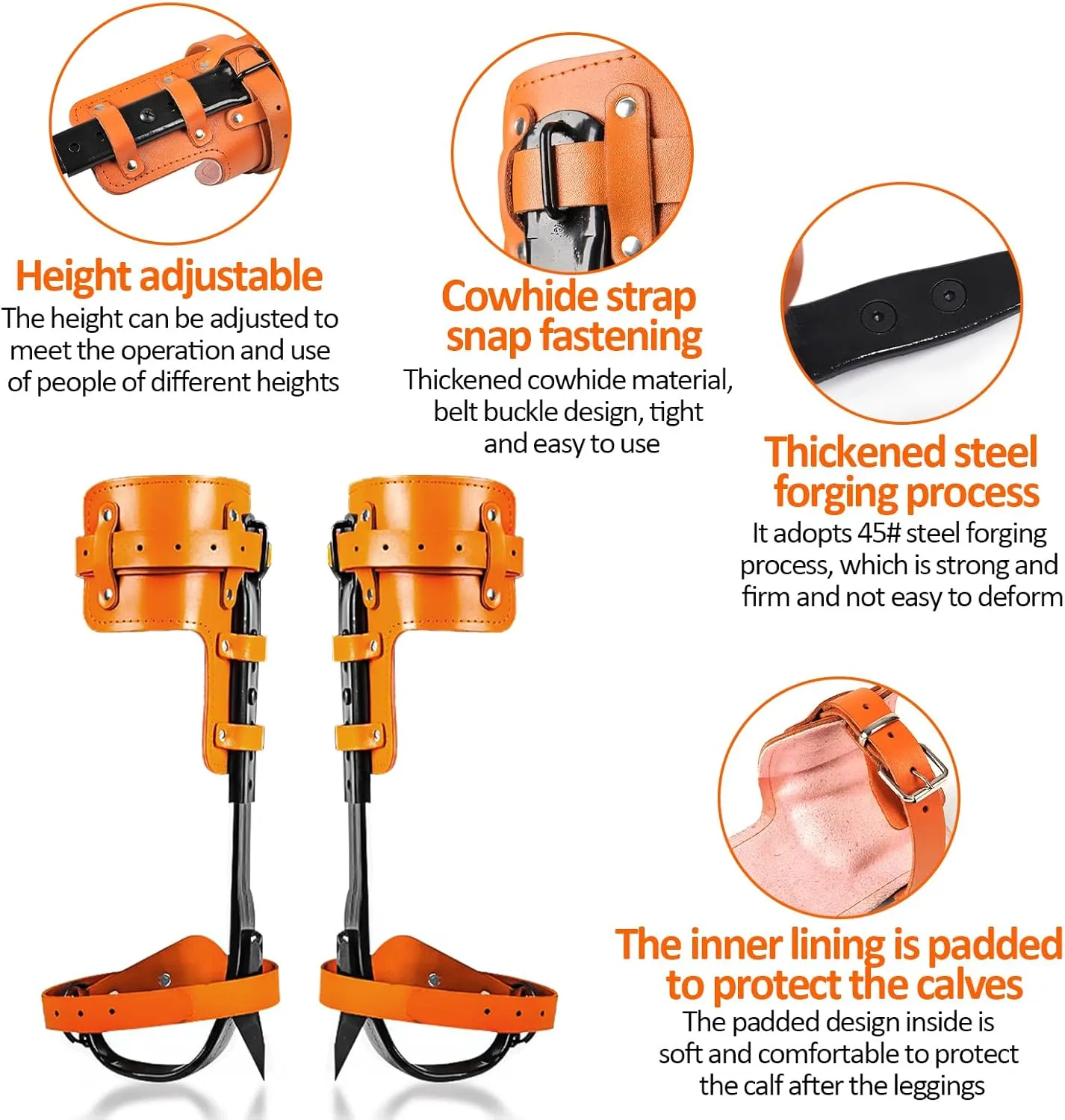 Tree Climbing Gear，Tree Climbing Spikes, Tree Climbing Gear with Adjustable Climbing Straps and Steel Core Flip Line, Rock Climbing Kit with Triple Lock Lanyard Adjuster
