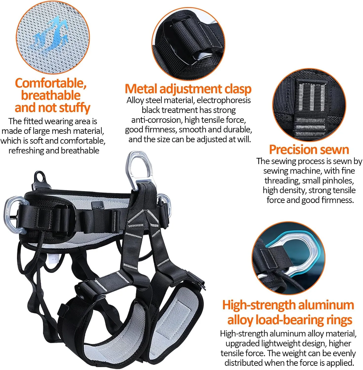 Tree Climbing Gear，Tree Climbing Spikes, Tree Climbing Gear with Adjustable Climbing Straps and Steel Core Flip Line, Rock Climbing Kit with Triple Lock Lanyard Adjuster