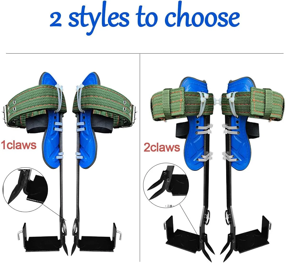 Tree Climbing Spike, 304 Stainless Steel Tree Climbing Tool, Pole Climbing Spikes Adjustable Climbing Tree Shoes Non-Slip Pedal For Hunting Observation, Picking Fruit, Jungle Survival And More,2claws