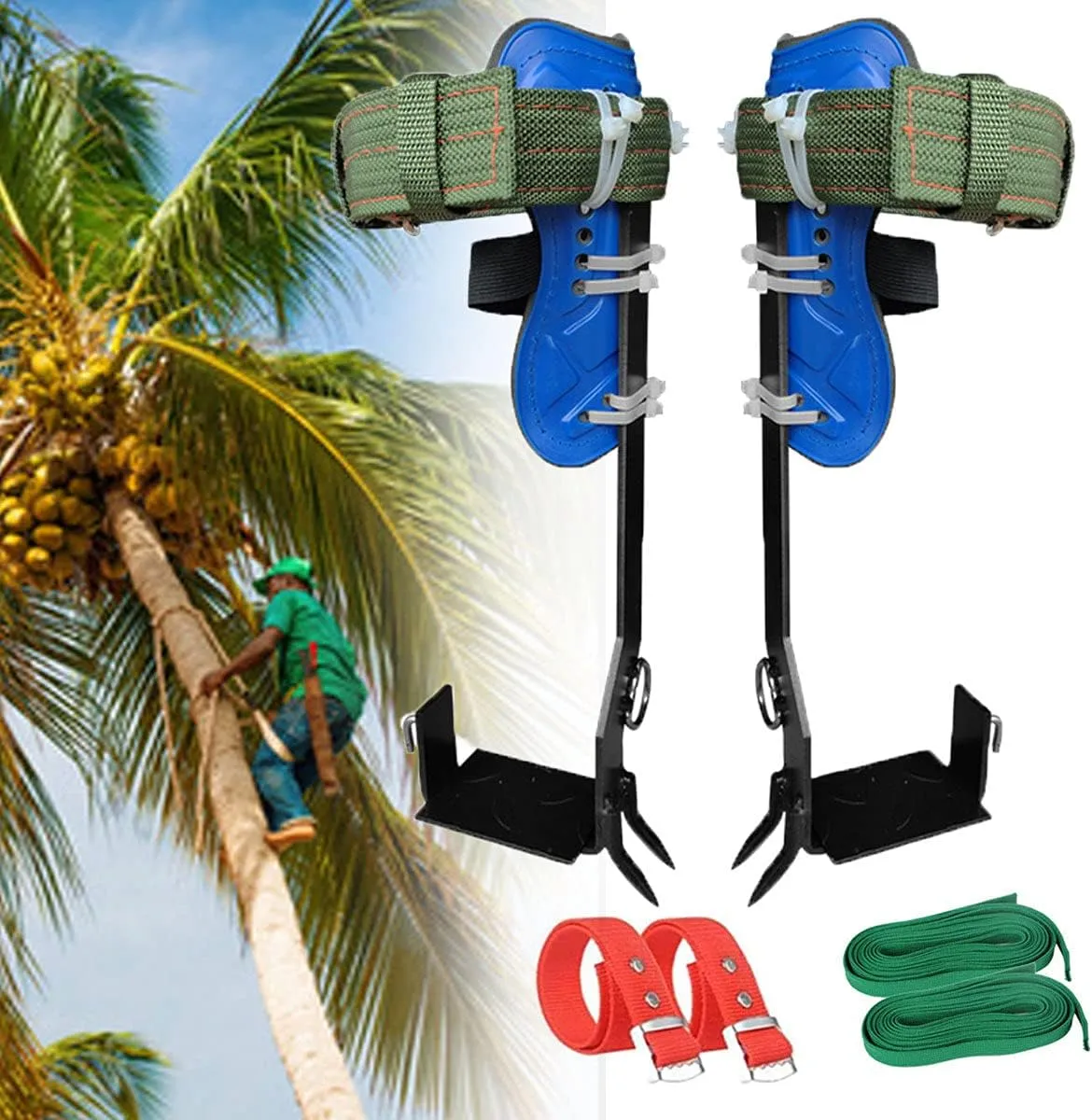 Tree Climbing Spike, 304 Stainless Steel Tree Climbing Tool, Pole Climbing Spikes Adjustable Climbing Tree Shoes Non-Slip Pedal For Hunting Observation, Picking Fruit, Jungle Survival And More,2claws