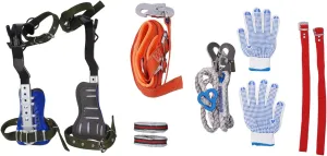 Tree Climbing Spike Set for Tree Work, Adjustable Tree Climbing Gear Set Climbing Spike Tree Climbing Tool with Extra Multi-Functional Straps for Tree Work, Picking Fruit, Outdoor