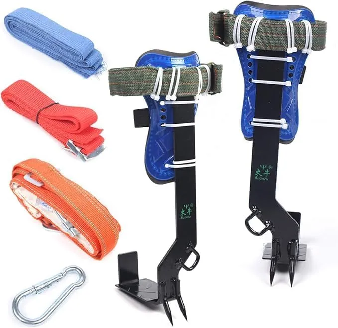 Tree Climbing Spike Set Tree Climbing Tool with Adjustable Belt Lanyard Straps Safety for Outdoor Fruit Pick Jungle