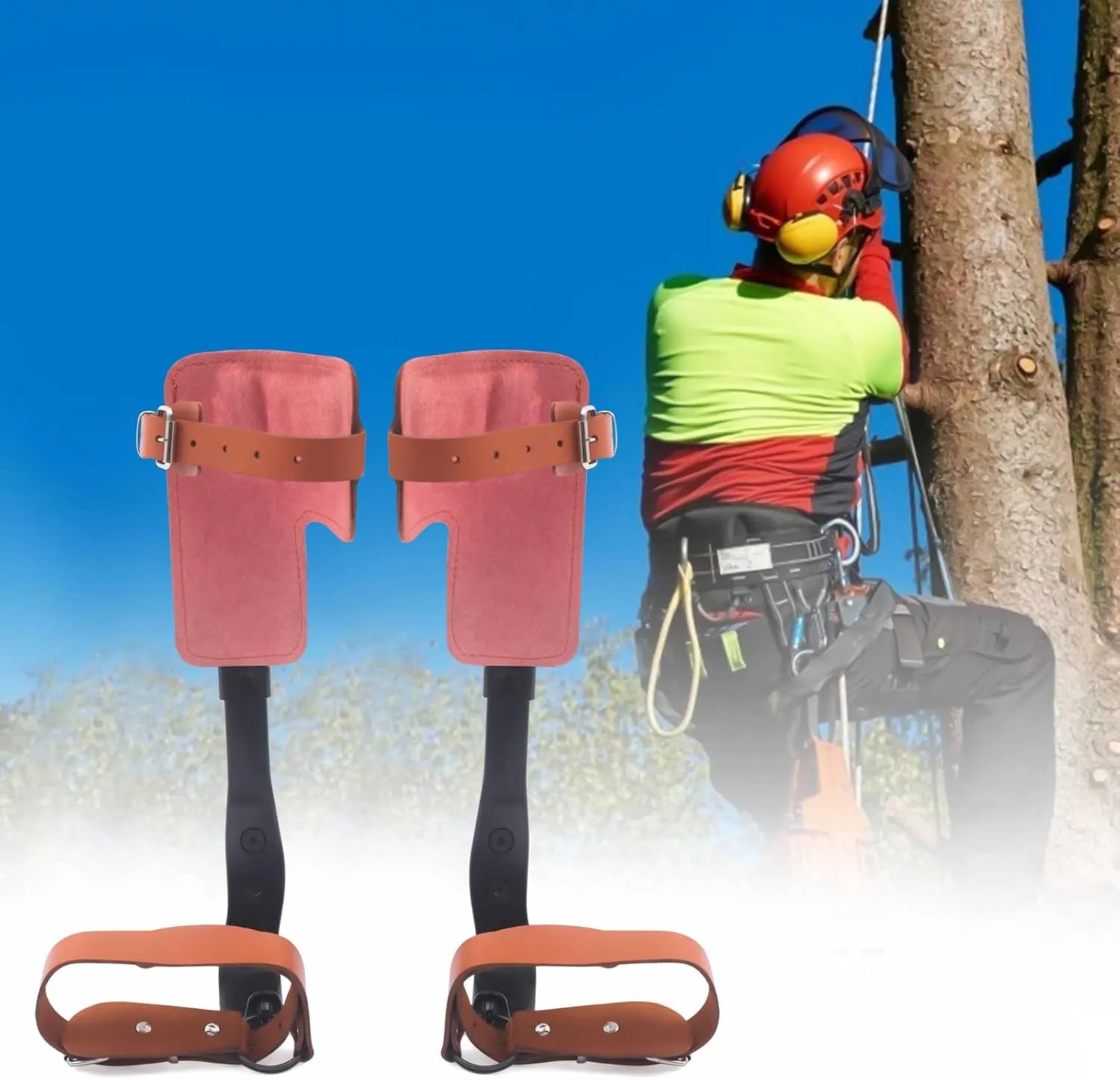 Tree Climbing Spike Set Tree Climbing Tool with Adjustable Belt Lanyard Straps Safety for Outdoor Fruit Pick Jungle