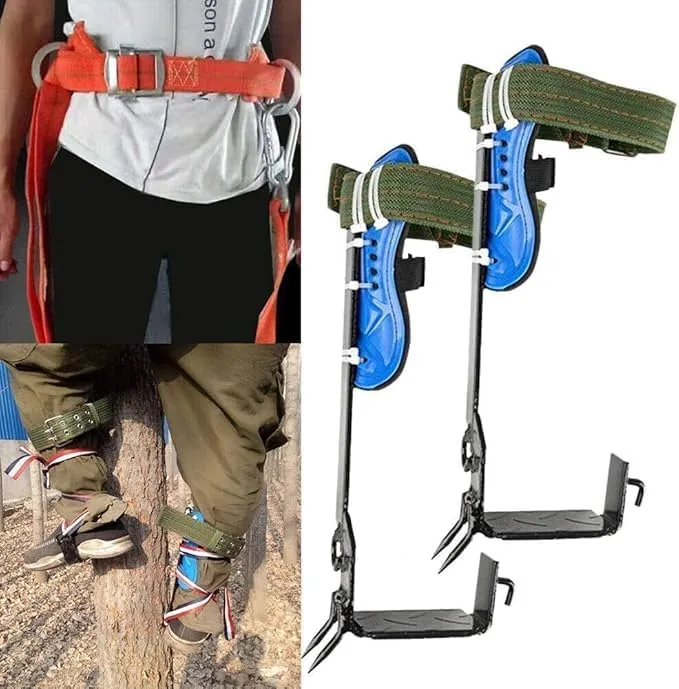 Tree Climbing Spike Set Tree Climbing Tool with Adjustable Belt Lanyard Straps Safety for Outdoor Fruit Pick Jungle