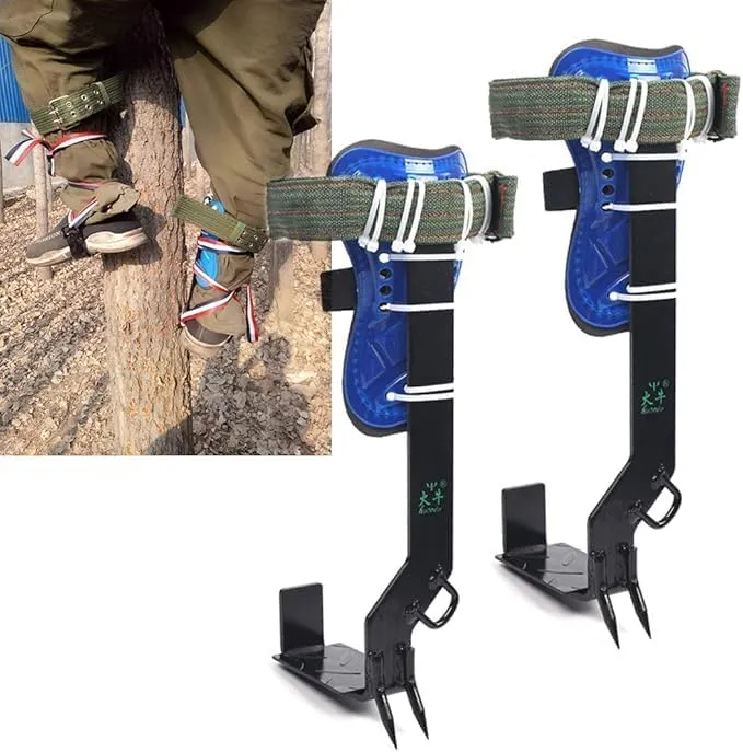 Tree Climbing Spike Set Tree Climbing Tool with Adjustable Belt Lanyard Straps Safety for Outdoor Fruit Pick Jungle