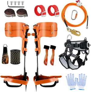 Tree Climbing Spikes Kit, Tree Climbing Gear with Adjustable Climbing Belt Rope and Hand Ascender, Climbing Tools Kit for Climbing, Indoor Outdoor Sports, Unique Present