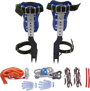 Tree Climbing Spikes Set, Adjustable Tree Climbing Gear, Arborist Tree Climbing Kit, Tree Climbing Spurs with Safety Guard, Outdoor Tree Climbing Spikes for Tree Work, Hold up to 330lbs