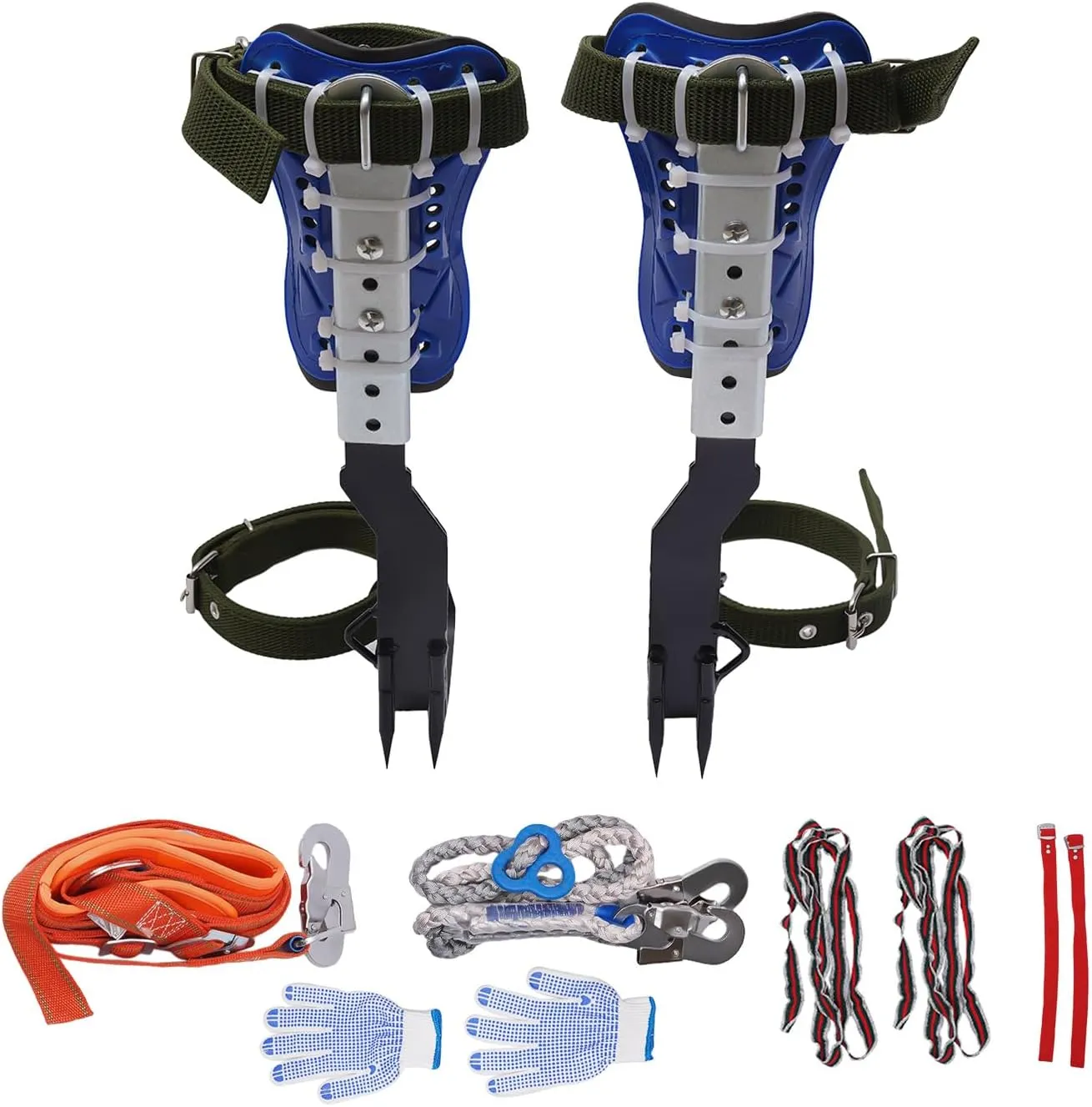 Tree Climbing Spikes Set, Adjustable Tree Climbing Gear, Arborist Tree Climbing Kit, Tree Climbing Spurs with Safety Guard, Outdoor Tree Climbing Spikes for Tree Work, Hold up to 330lbs