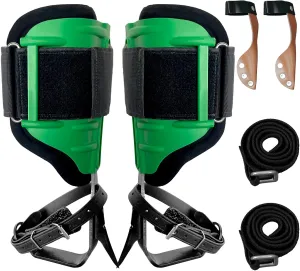 Tree Climbing Spikes Set, Alloy Steel Climbing Spurs, 350lbs Load Capacity, Green, Classic Style, Ideal for Climbers, Fruit Picking & Lumberjack