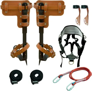Tree Climbing Spikes Set Tree Climbing Gear 1 Pair Alloy Steel Climbing Spurs 350lbs Load Capacity with Safety Seat Arborist Equipment for Climbers, Fruit Picking and Lumberjack