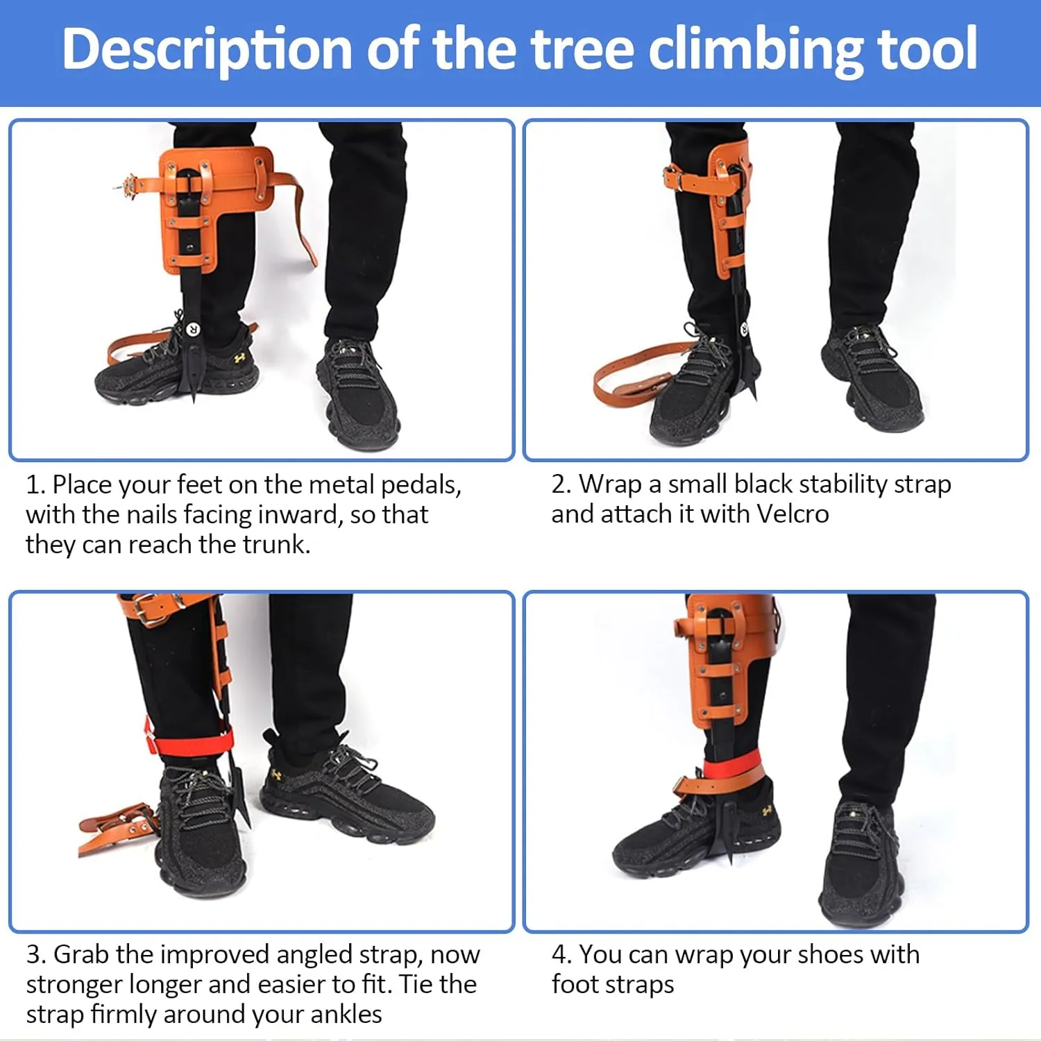 Tree Climbing Spikes,Tree Climbing Kit,Tree Climbing Gear,Suitable for Fruit Picking,Tree Climbing,Hunting